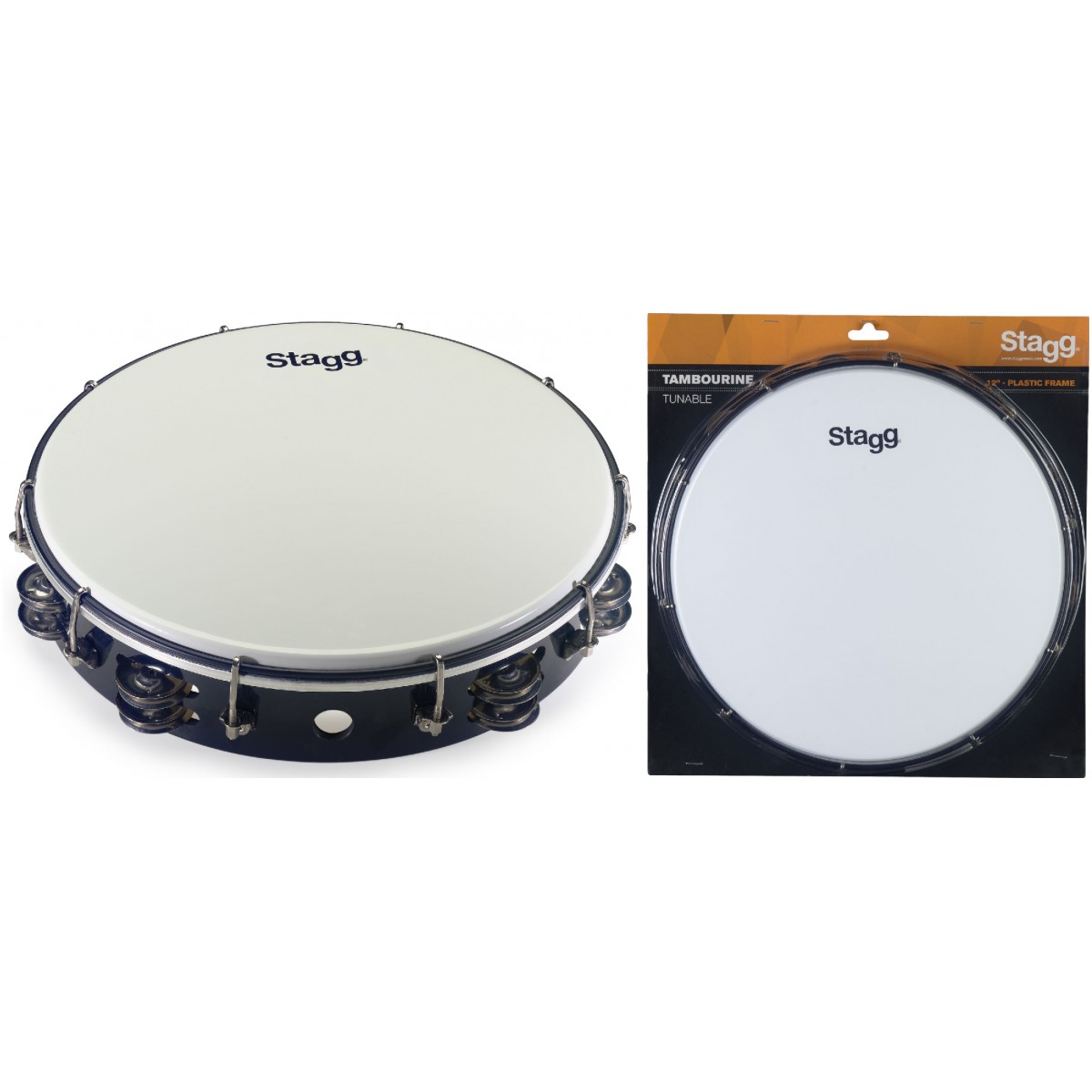 Stagg TAB-212P/BK, tamburína laditelná černá, 12“