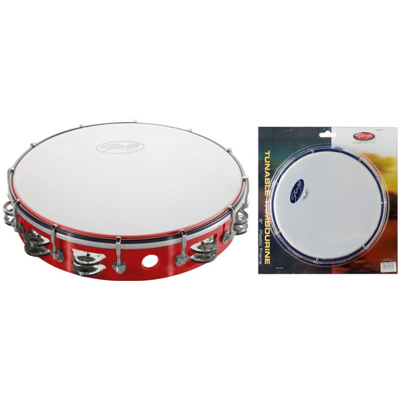Stagg TAB-212P/RD, tamburína laditelná červená, 12“