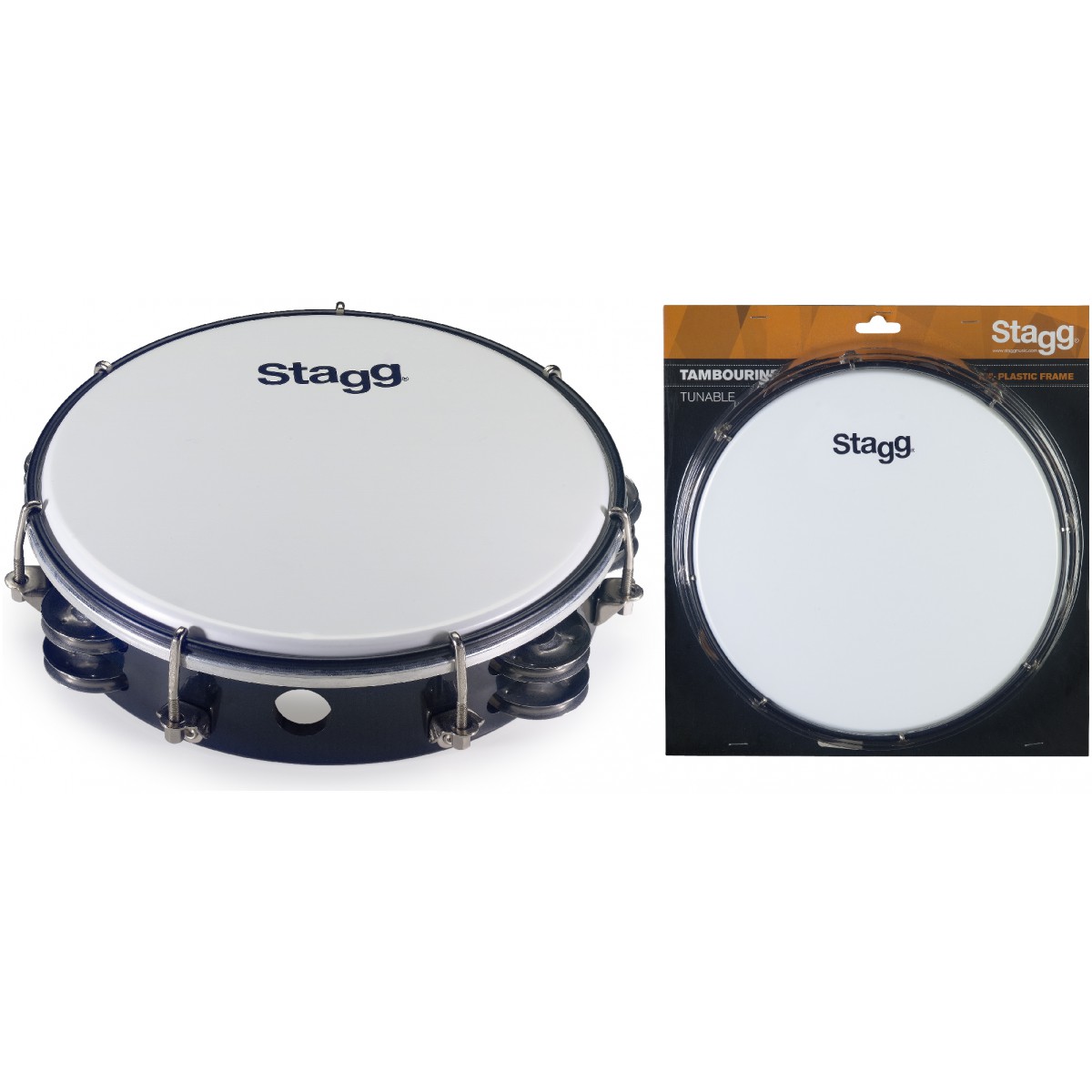 Stagg TAB-208P/BK, tamburína laditelná černá, 8“