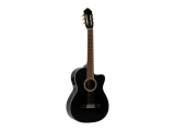 Dimavery CN-600E klasická elektroakustická kytara s výkrojem, černá