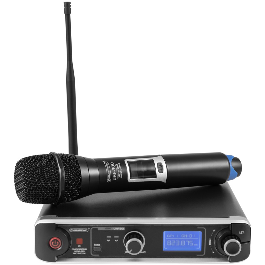 Fotografie Omnitronic UHF-301, 1-kanálový bezdrátový mikrofonní set 823-832 MHz / 863-865 MHz