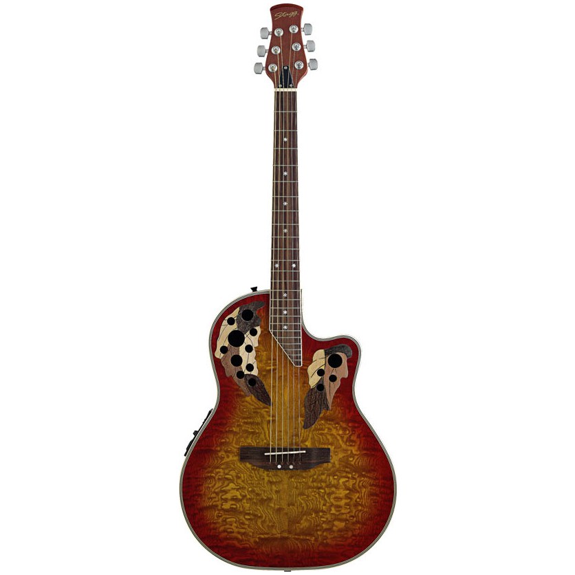 Stagg A2006-CS, elektroakustická kytara typu Ovation, stínovaná Cherry