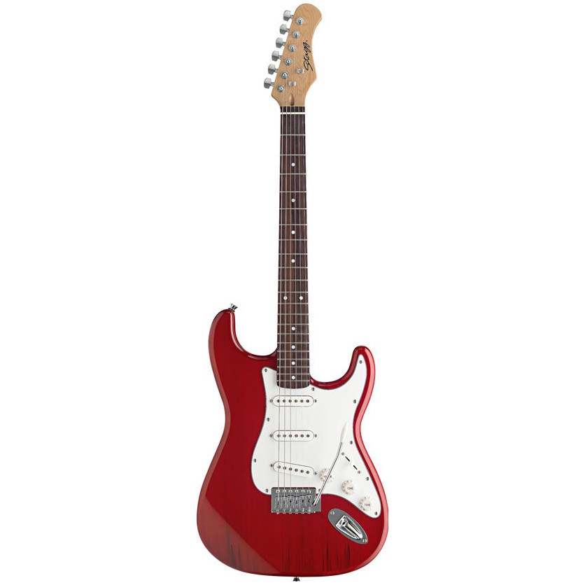 Stagg S300-TR, elektrická kytara, červená