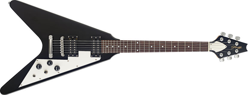 Stagg F300-BK, elektrická kytara typu Flying, černá