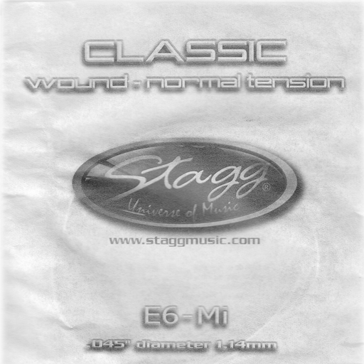 Stagg CLN-E6W, struna "E", normální pnutí
