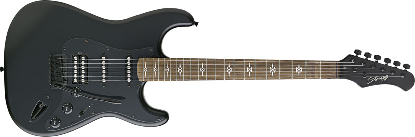 Stagg S402-GBK, elektrická kytara, černá