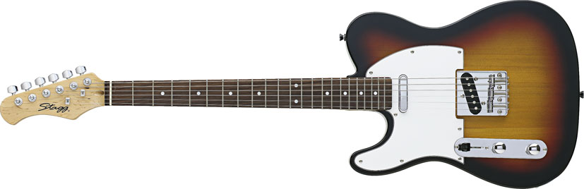 Stagg T320LH-SB, elektrická kytara levoruká, stínovaná