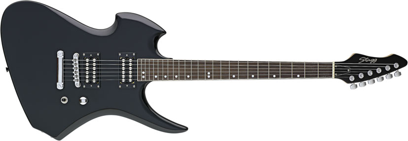 Stagg H400-BK, elektrická kytara typ "Heavy H", černá