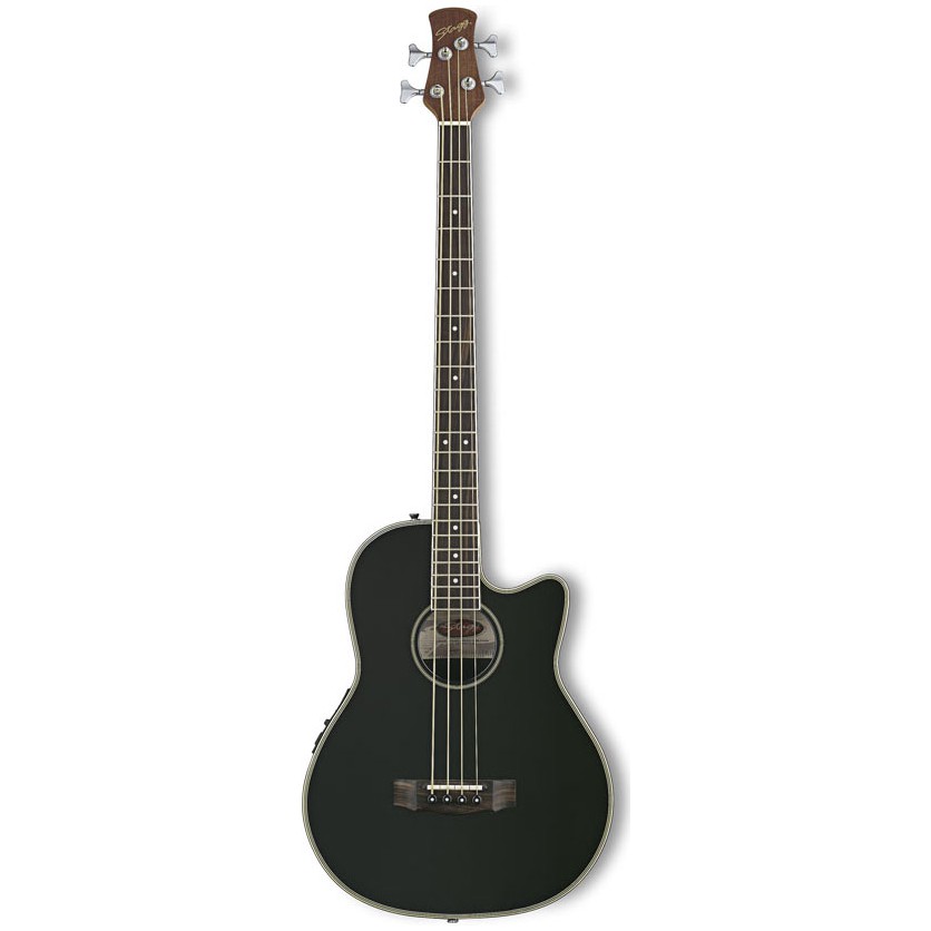 Elektro-akustická basová kytara typu Ovation s nízkým tělem