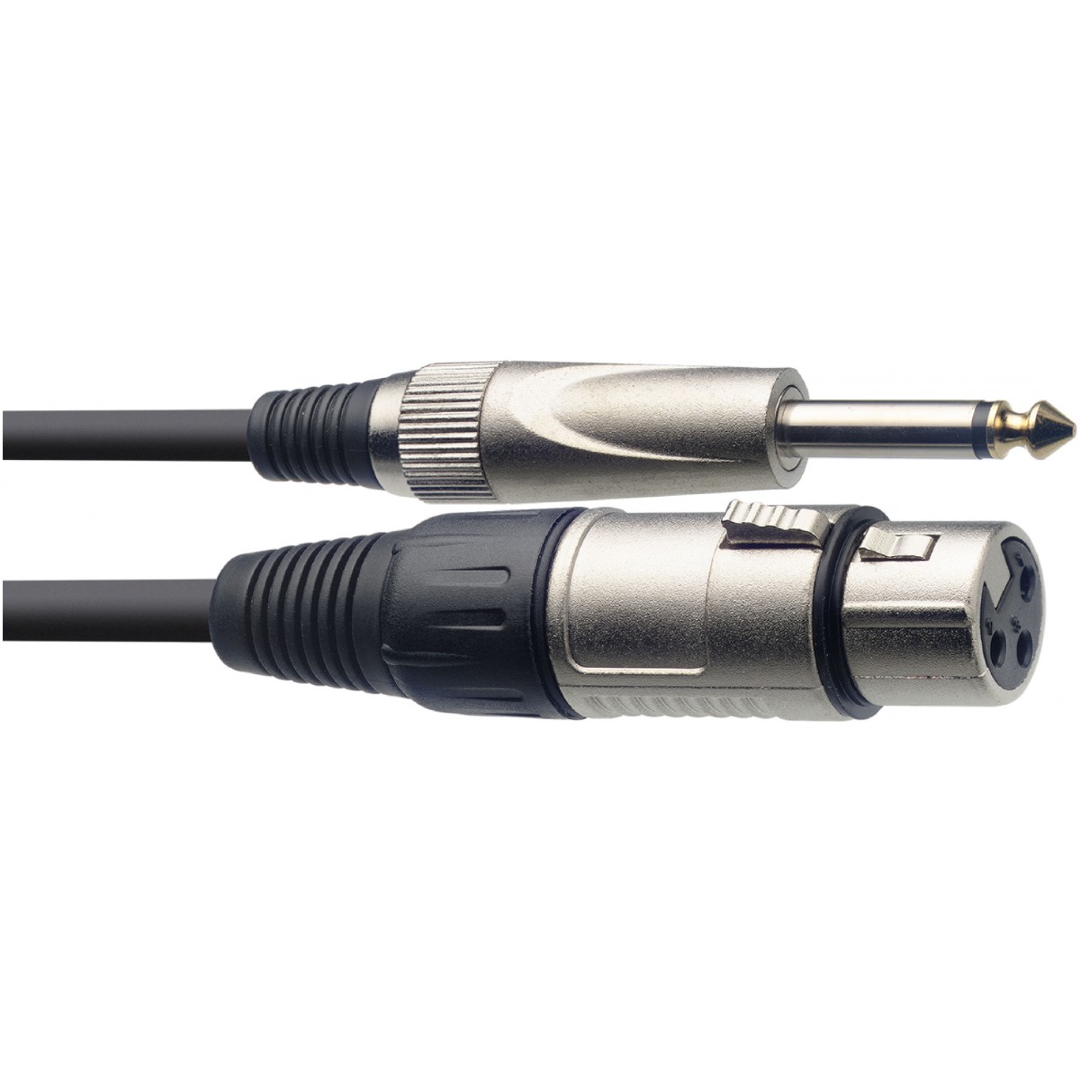 Mikrofonový kabel, XLR samice/jack samec, 1 m