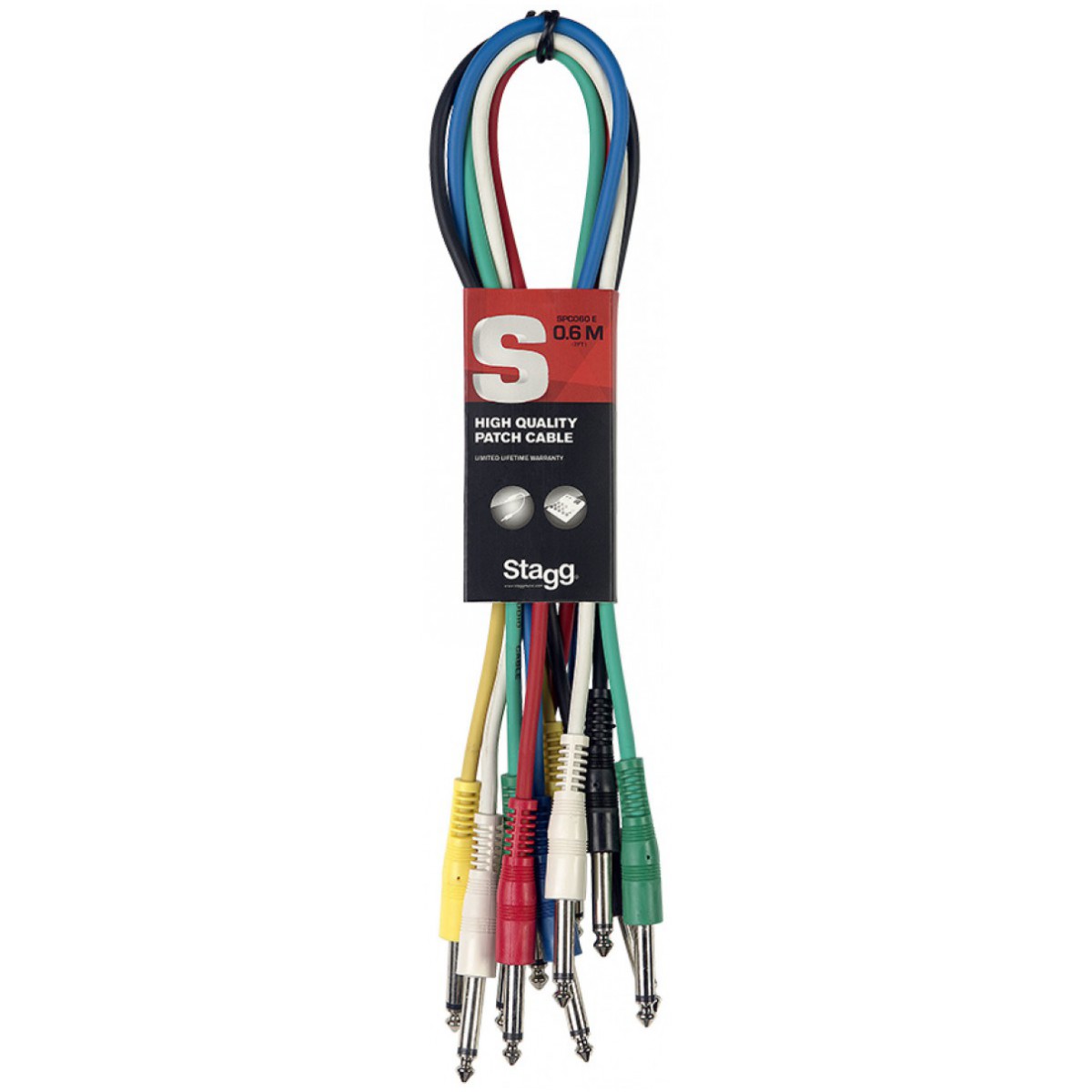 Stagg SPC060 E, kabely propojovací 6X JACK/JACK, 0,6 m