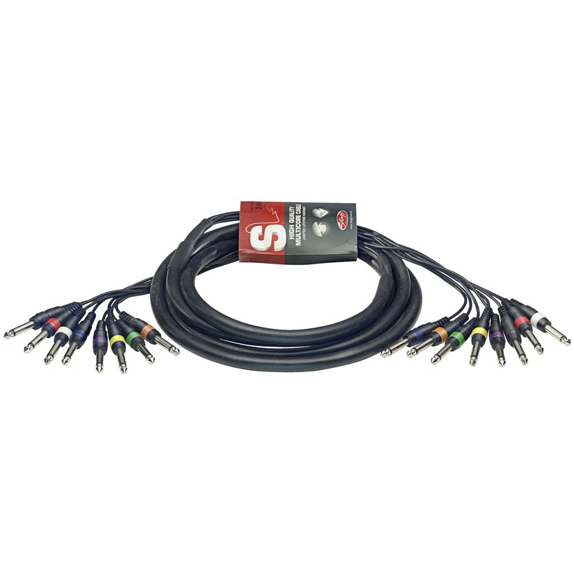 Vícežilový kabel, 8 x jack/8 x jack, 3 m