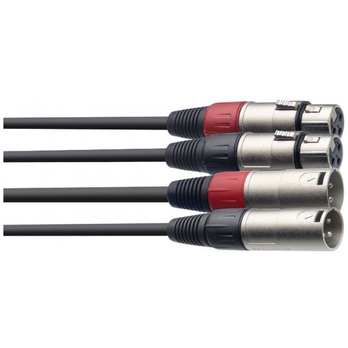 Stagg STC060XMXF, propojovací kabel 2x XLRzástrčka - 2x XLR zásuvka, 60cm