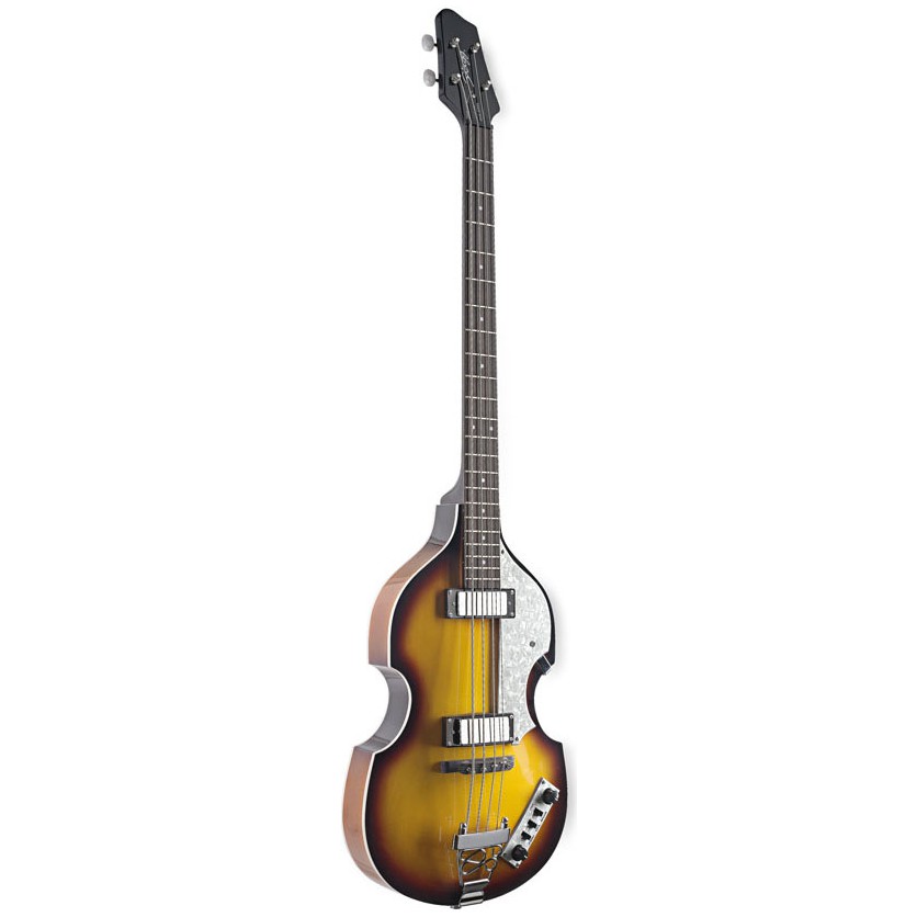 4 -strunná elektrická baskytara, tvar houslí, Vintage styl