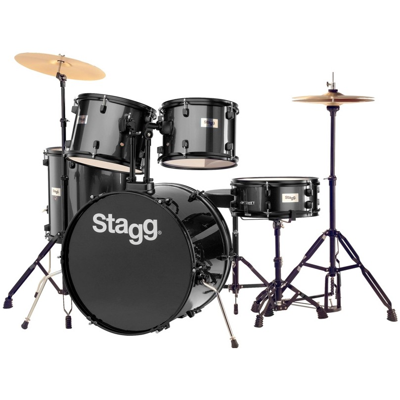 Fotografie Stagg TIM122B BK kompletní bicí sada, černá
