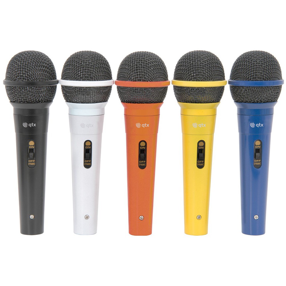 Fotografie QTX sada dynamických mikrofonů XLR, 5 barev