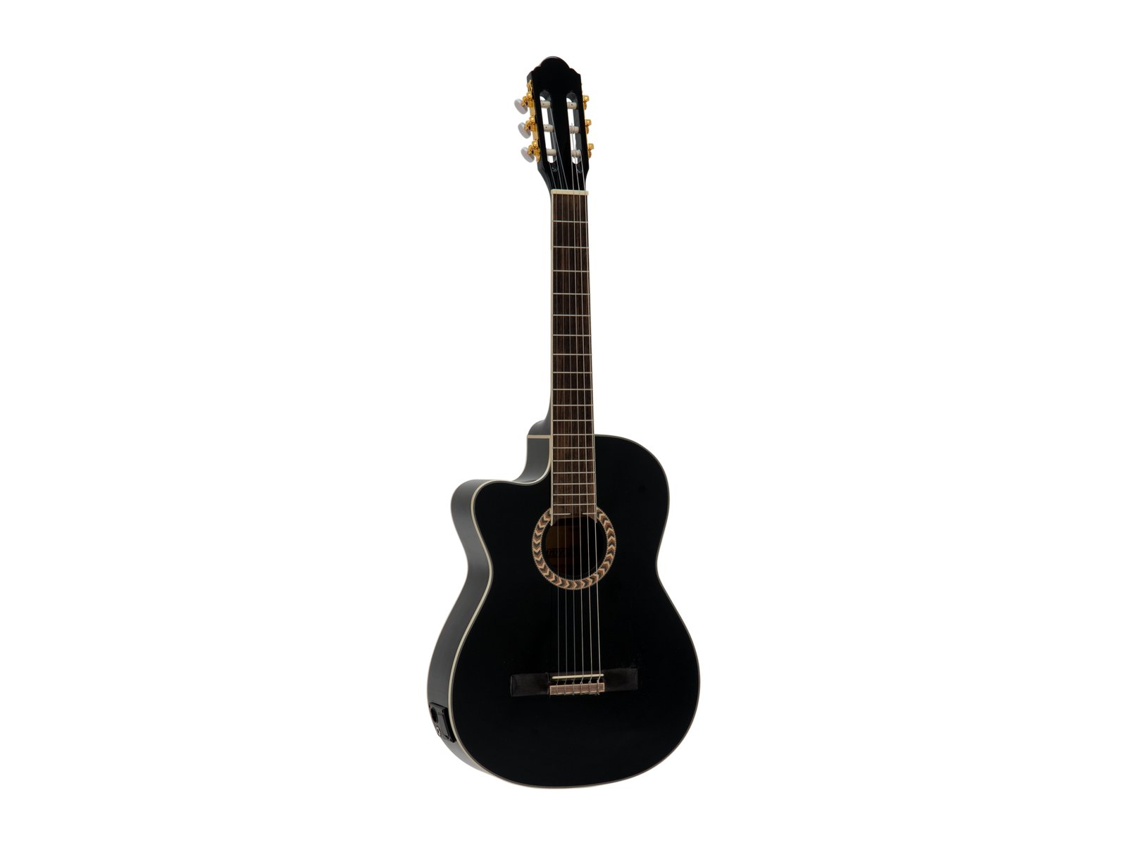 Dimavery CN-600L levoruká klasická elektroakustická kytara s výkrojem, černá