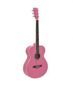Dimavery AW-303, akustická kytara typu Folk, růžová