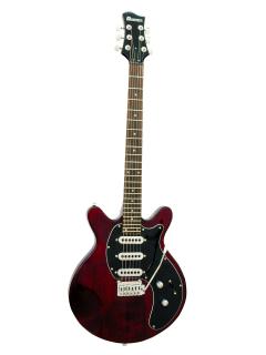 Dimavery BM-100 elektrická kytara typu Brian May, vínová