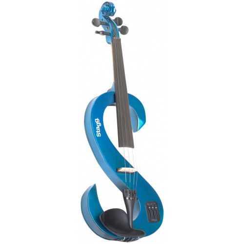 Stagg EVN 4/4 MBL, elektrické housle s pouzdrem a sluchátky, modrá metalíza
