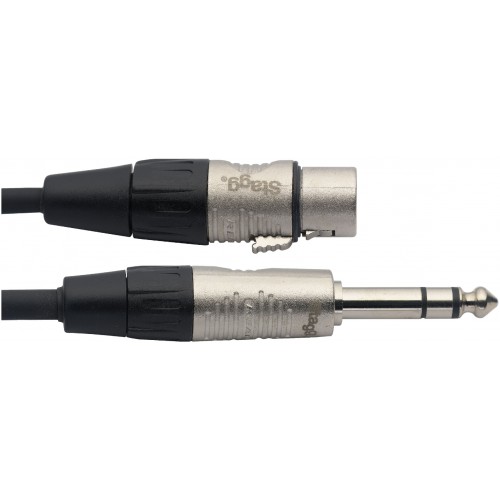 Stagg NAC3PSXFR, kabel  stereo JACK/XLR, 3m