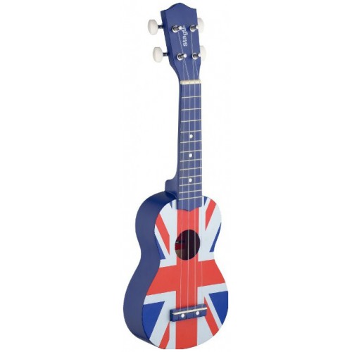 Stagg US UK-FLAG, sopránové ukulele, modré s motivem britské vlajky