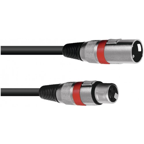 Kabel MC-50R, zástrčka - zásuvka, XLR, symetrický, červený, 5m