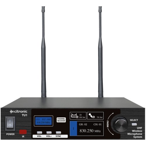 Citronic TU1-H, 1-kanálový bezdrátový mikrofonní set 823-832/863-865 MHz
