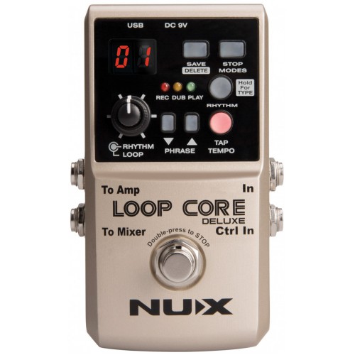 NU-X LOOPCOREDLX-B, Loop Core Deluxe, 24-bit Looper Pedal Bundle