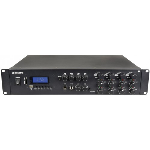 Adastra A8, mixážní 4-zónový zesilovač 8x 100W, BT/MP3/FM